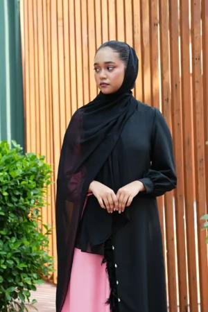Pink & Black Designer Abaya